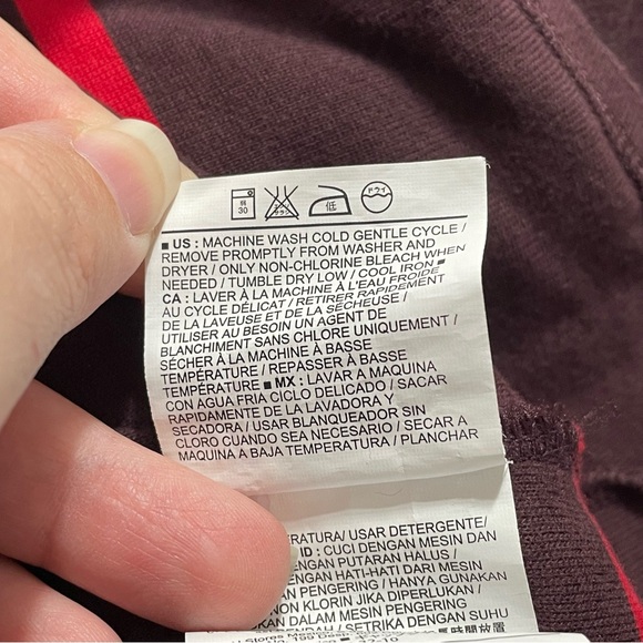 Old Navy Burgundy and Red Striped Midi Length Shirt Dress Women's Size XXL - Picture 5 of 8